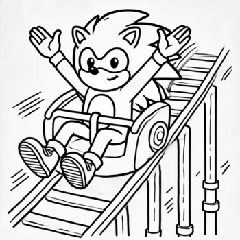 Desenho para Colorir – Sonic Adolescente na Montanha Russa