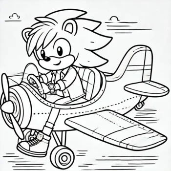 Desenho para Colorir – Sonic Adolescente no Avião